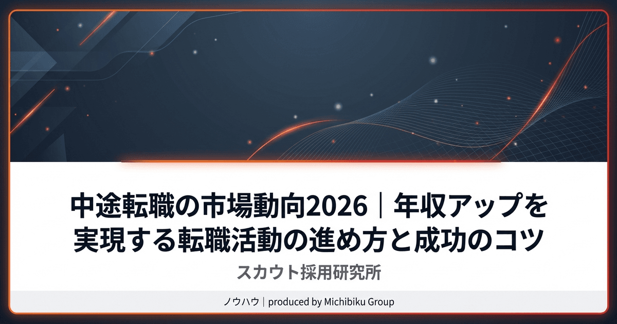 中途転職の市場動向2026|年収アップを実現する転職活動の進め方と成功のコツ