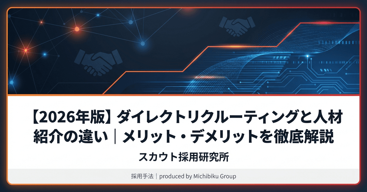 【2026年版】ダイレクトリクルーティングと人材紹介の違い|メリット・デメリットを徹底解説