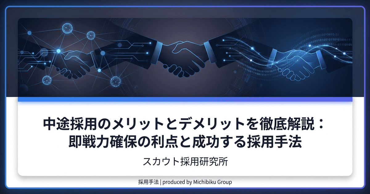 中途採用のメリットとデメリットを徹底解説:即戦力確保の利点と成功する採用手法