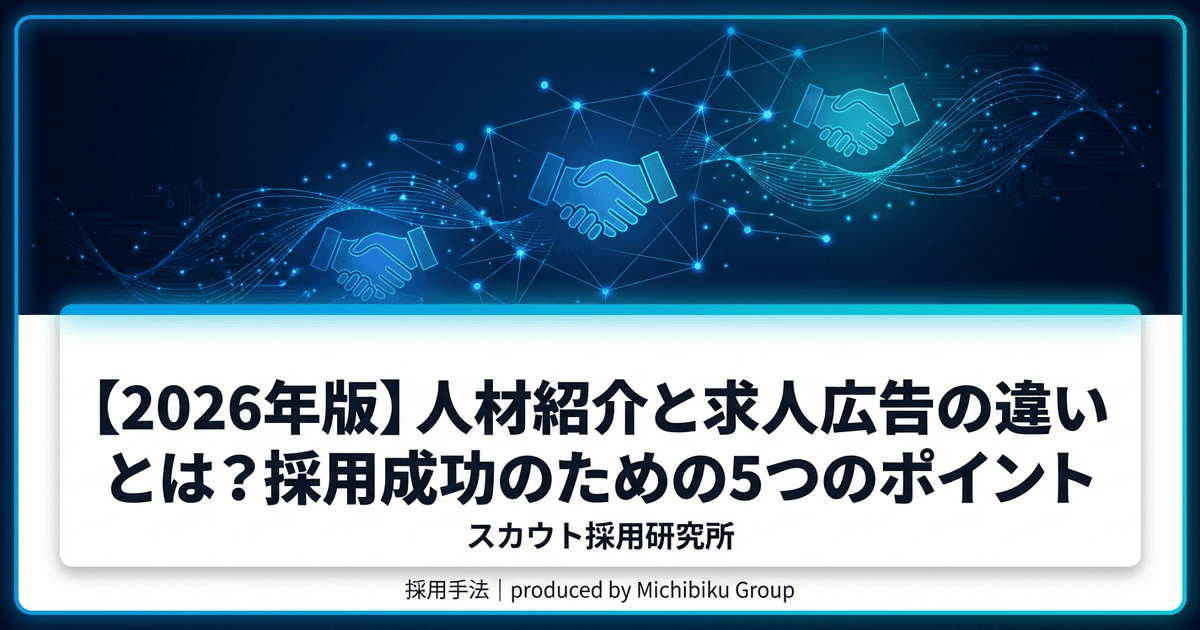 【2026年版】人材紹介と求人広告の違いとは?採用成功のための5つのポイント